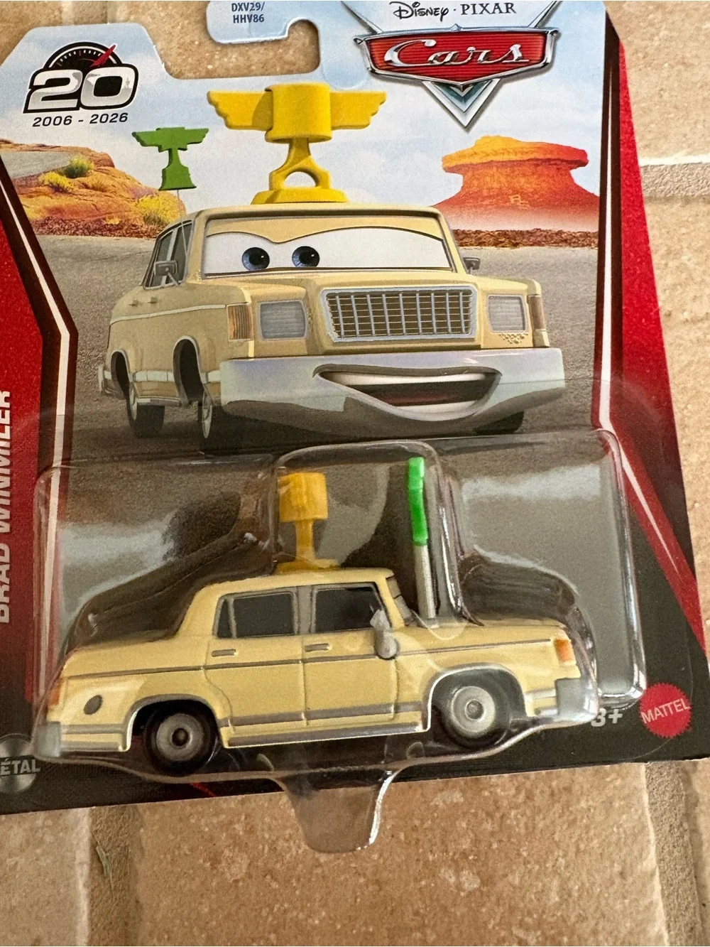 Disney Cars Brad Winmiler Beige and Yellow Toy Car